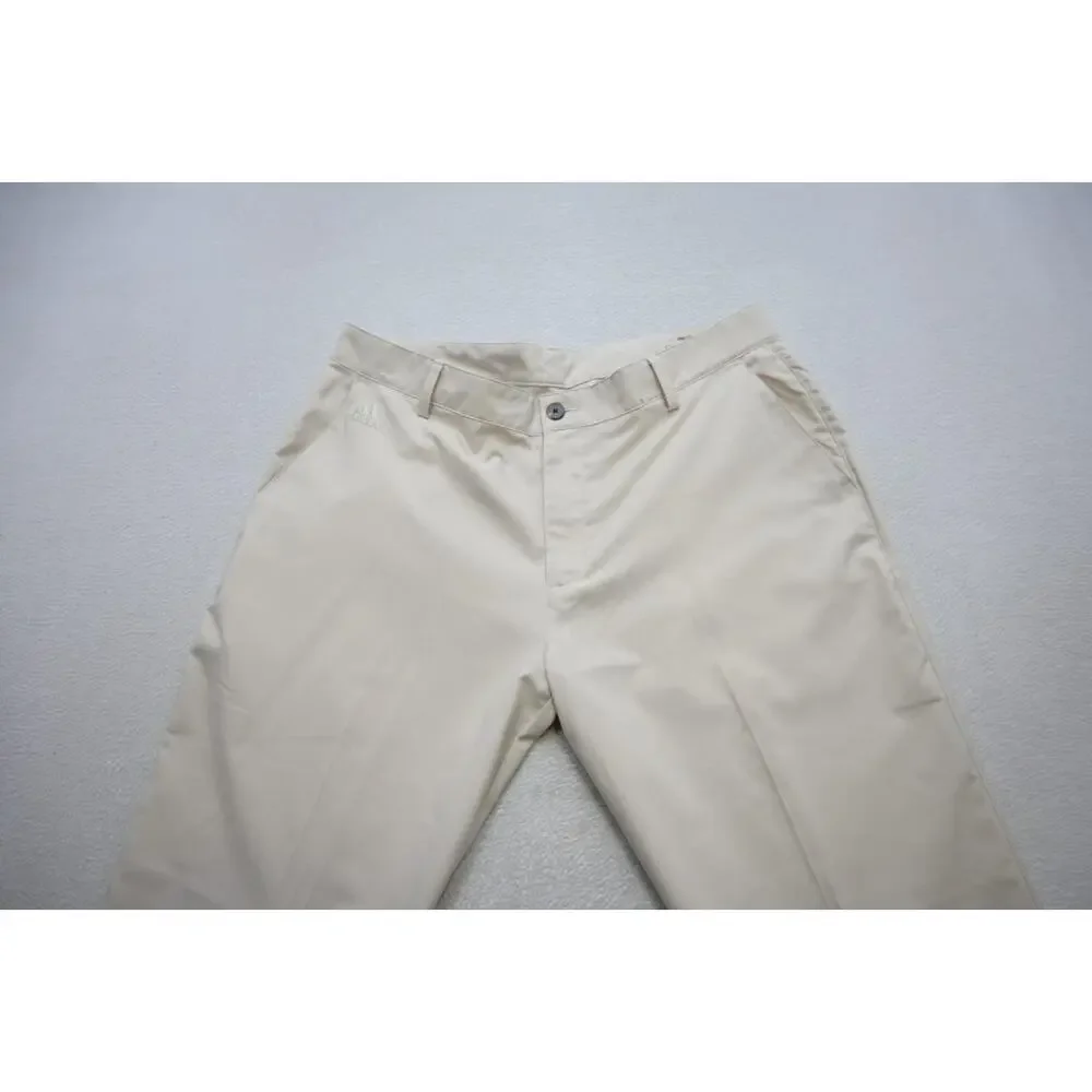 Adidas Golf Pants ClimaLite Beige Flat Dry Fitting Athletic Mens Size 36 x 32‎